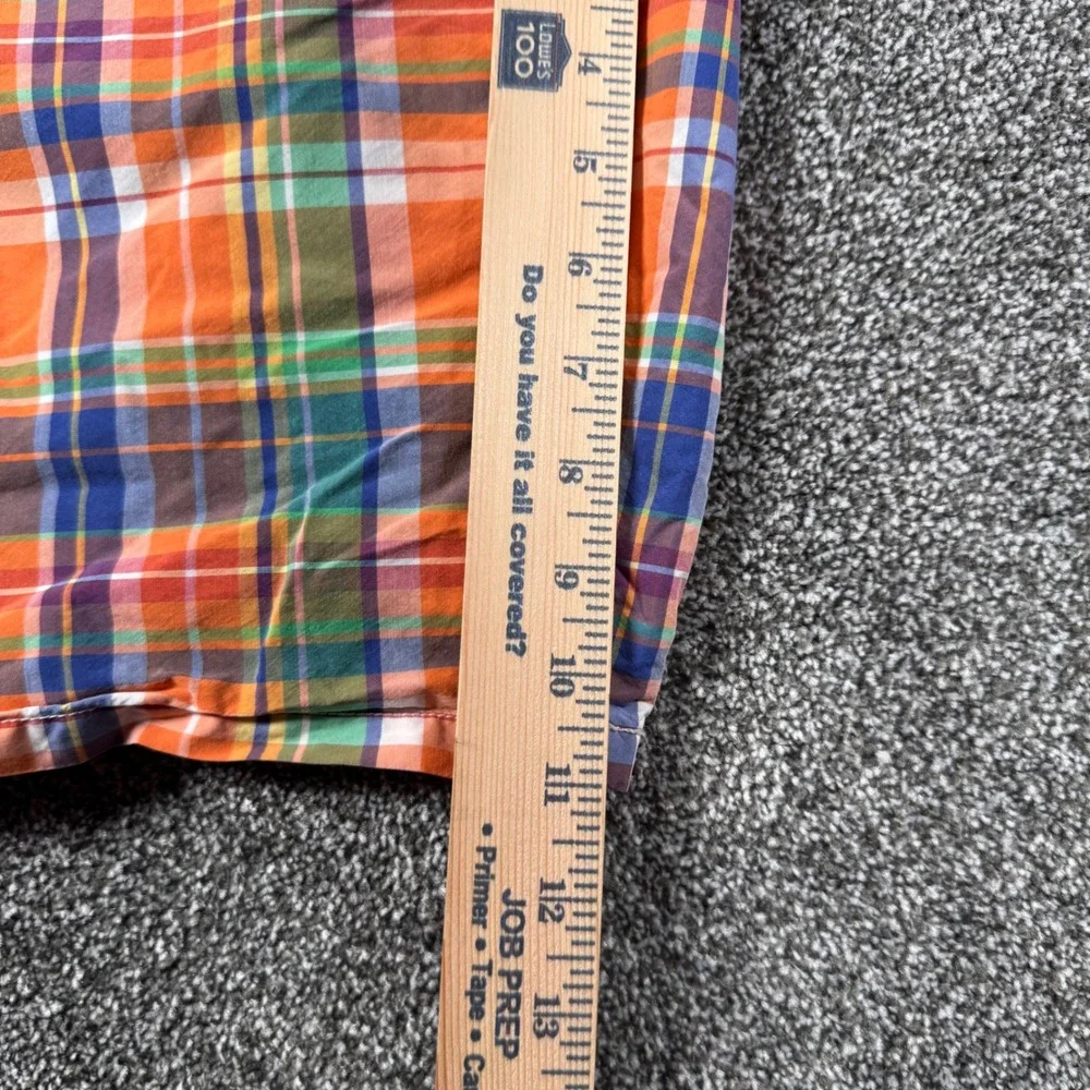 Polo Ralph Lauren Swim Trunks Men's XL Orange Plaid Mesh Lined Drawstring Shorts